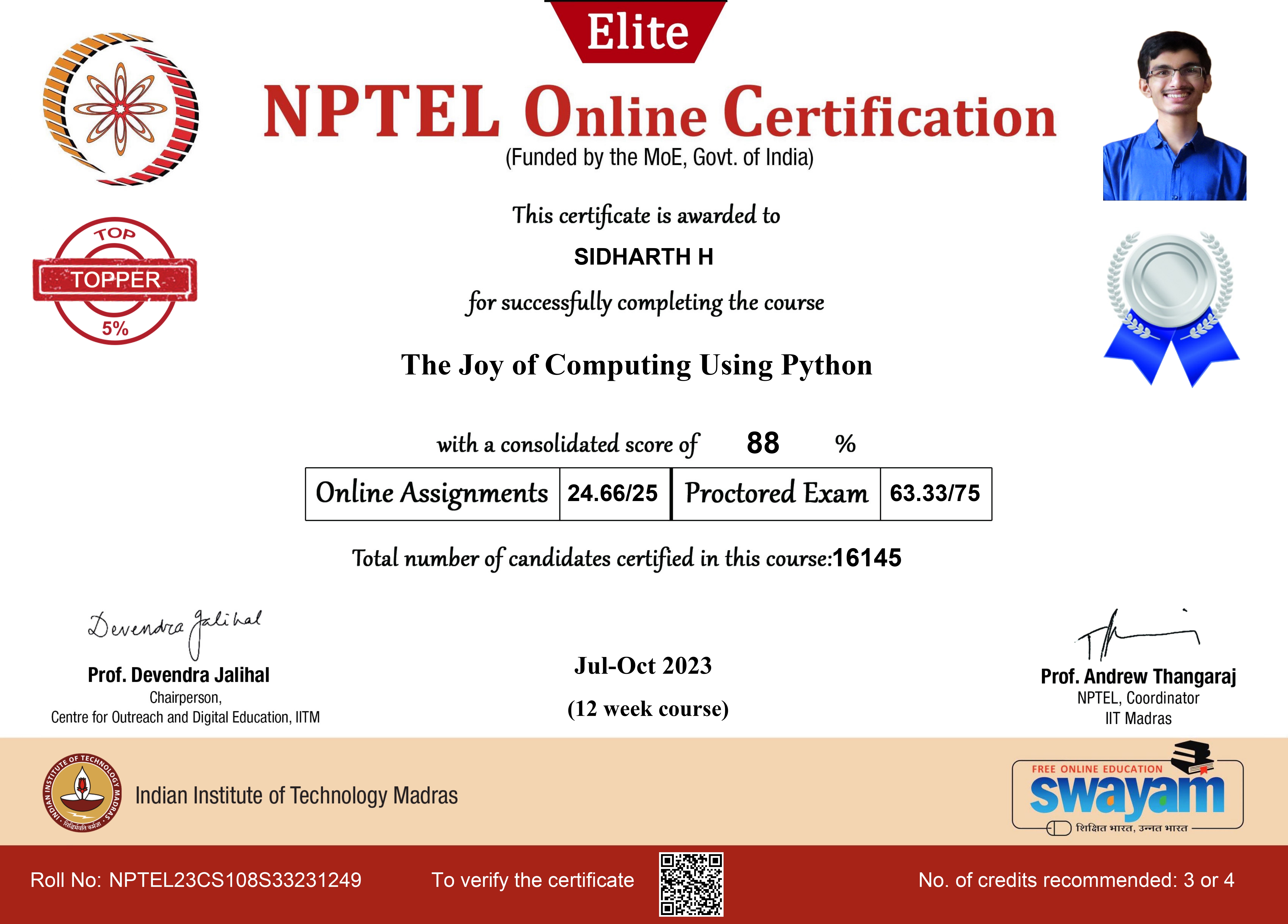 NPTEL - Joy Of Computing Using Python